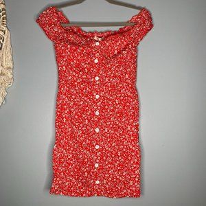 WHOIAM. Red Floral Mini Dress NWT